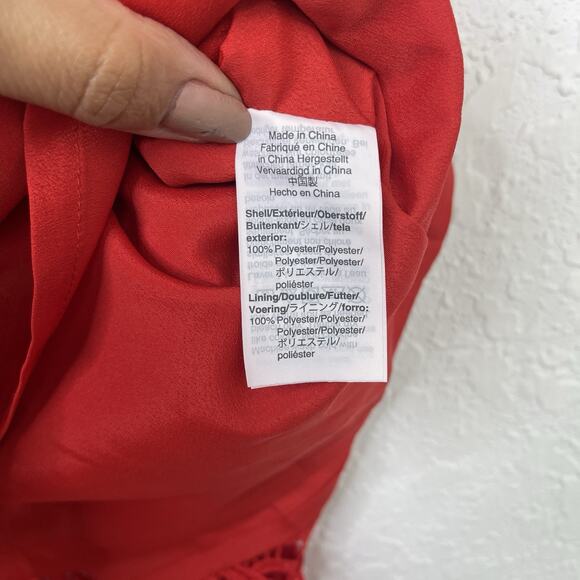 J. Crew Guipure Red Lace Spaghetti Straps Midi Dress Size 6, Holidays, event - Picture 7 of 8